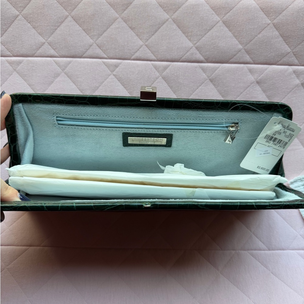Lambertson Truex Genuine Crocodile Clutch Vintage NWT - Picture 3 of 7